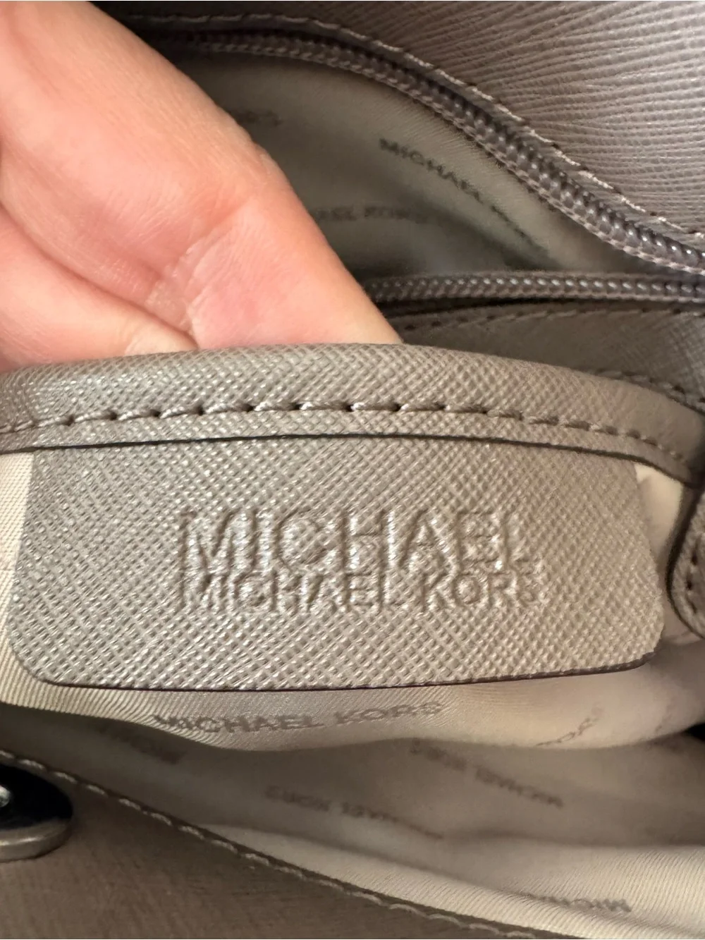 Michael Kors Gray-Taupe Satchel with Strap